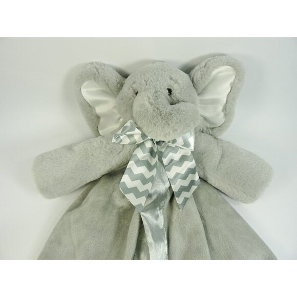 Bearington Baby Collection Elephant Lovey Baby Security Blanket Gray Silky - Picture 3 of 6
